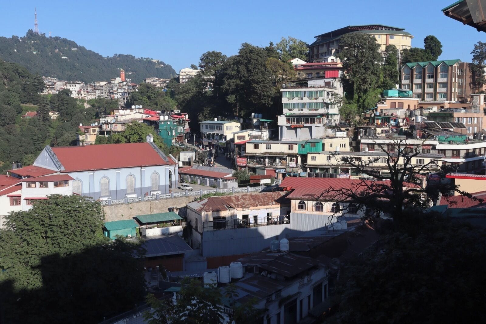 View of Mussoorie town from the hotel — Hotel Tourist Home by Palak Hospitality, Mussoorie